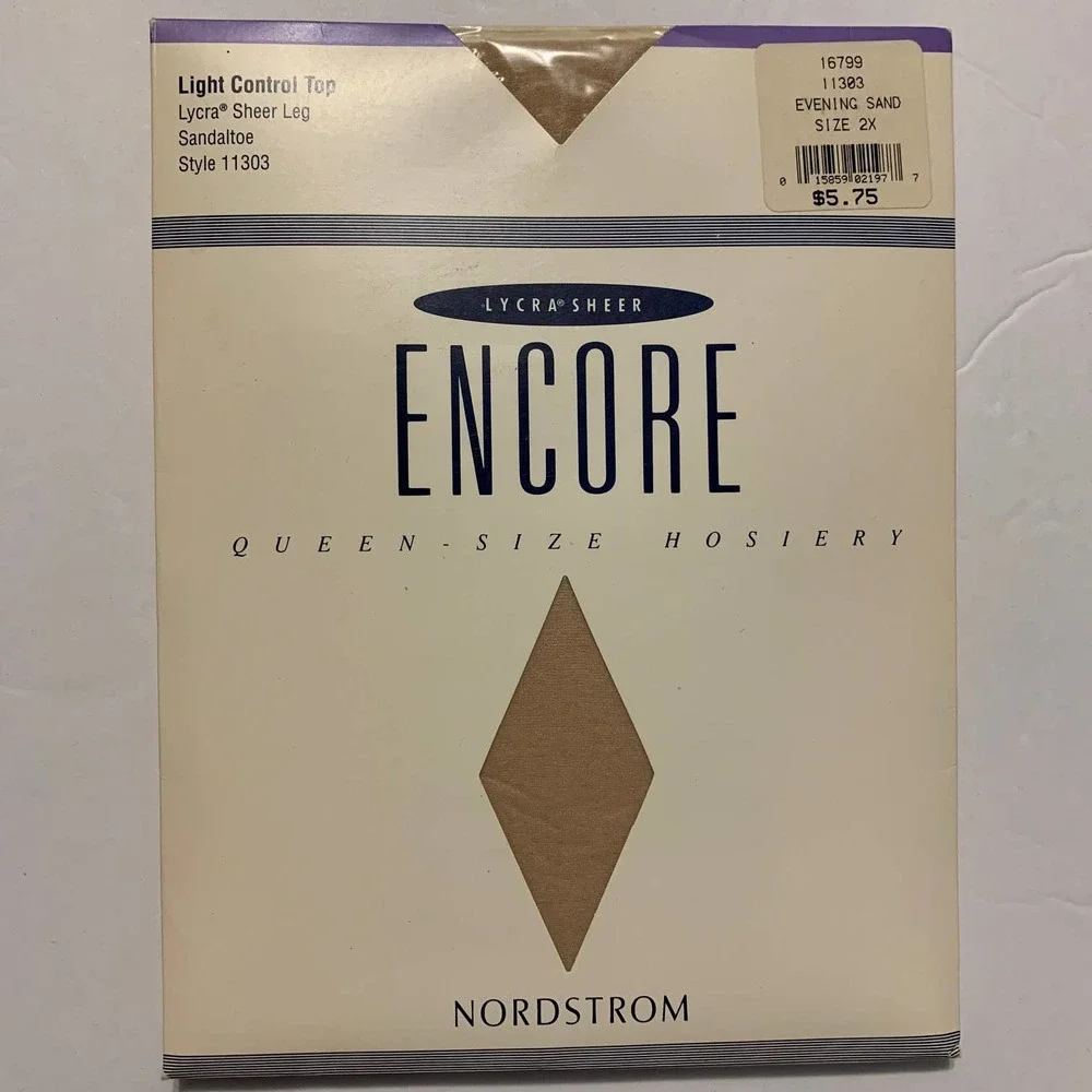 Vintage Nordstrom Encore Control Top Pantyhose Style #11303 Size 2X Lot or 2 NIB